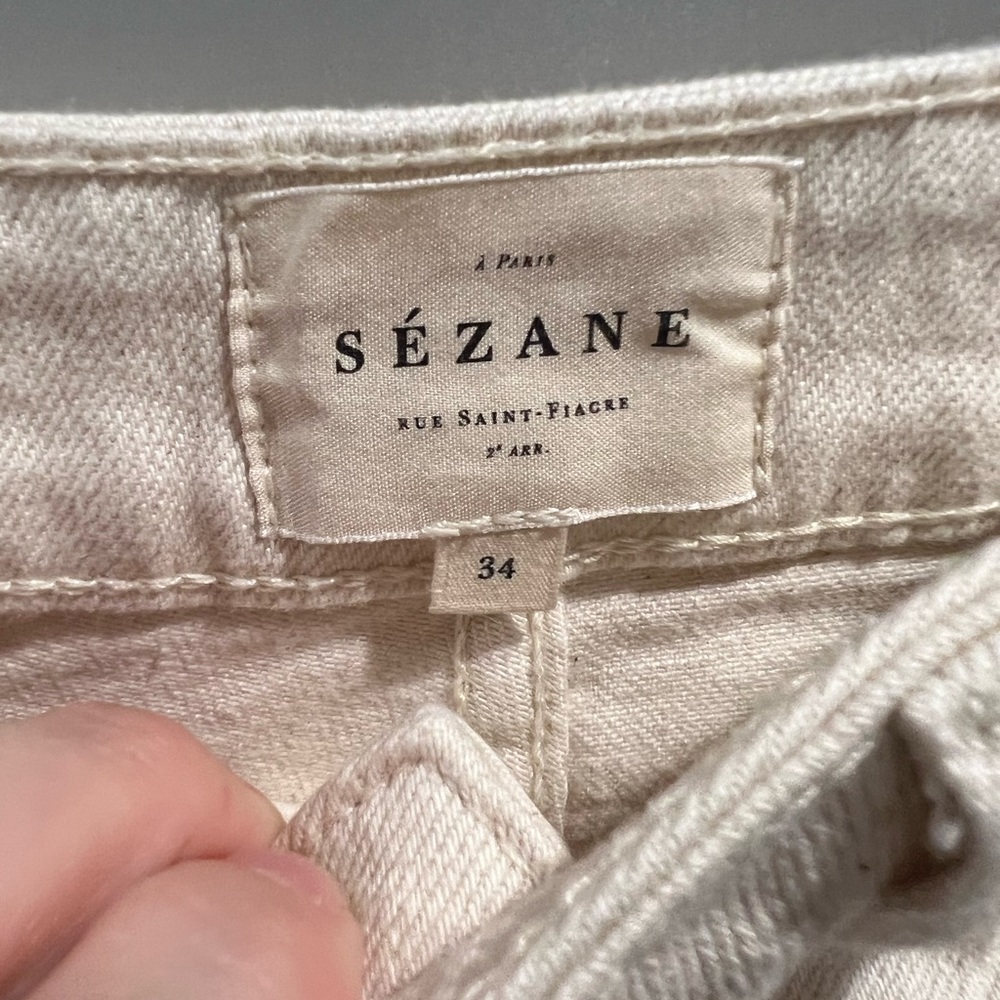Sezane ecru manu trousers - Picture 6 of 8